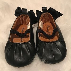 Black Ballet Flats w/ Heel Bow